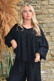 Kiti Paisley Damask Artist Smock Black
